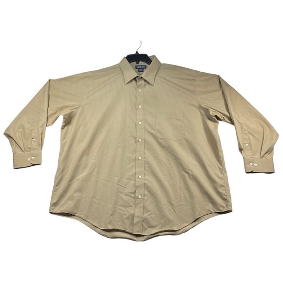 Lands' End Other - Lands End Dress Shirt Mens size 18.5 Tan Light Brown 34-35 Wrinkle Free